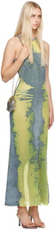 Diesel Blue & Yellow M-Magias Maxi Dress