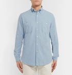MAN 1924 - Button-Down Collar Cotton-Chambray Shirt - Blue