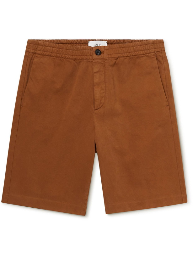 Photo: Mr P. - Dock Garment-Dyed Cotton-Twill Elasticated Shorts - Brown