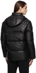 Yves Salomon - Army Black Down Short Leather Jacket