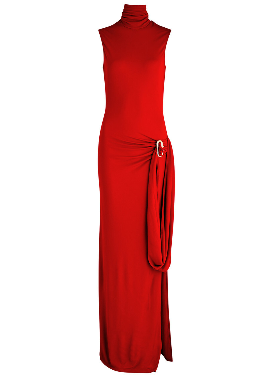 Casablanca Draped Cut-out Stretch-jersey Gown Red Casablanca