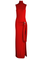 Casablanca Draped Cut-out Stretch-jersey Gown Red