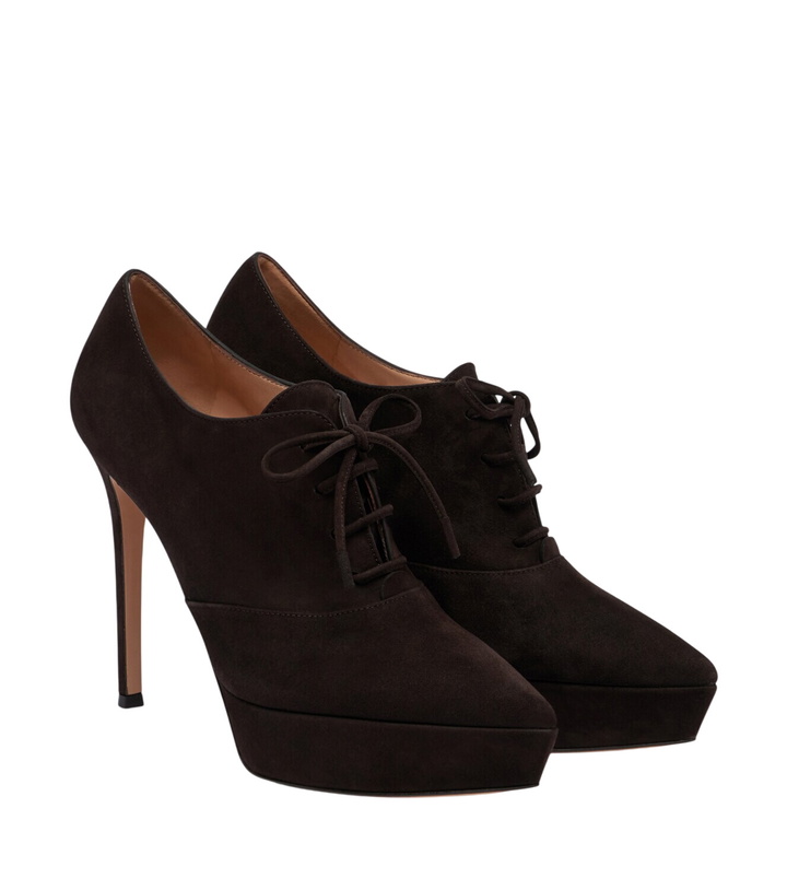 Photo: Gianvito Rossi Lace-up suede platform pumps