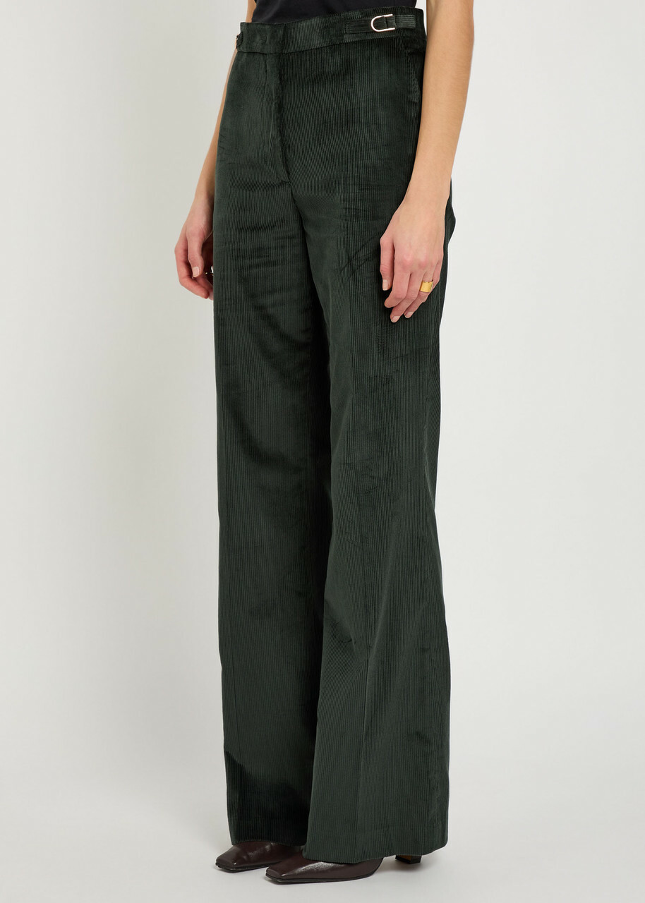 Gabriela Hearst Vesta Straight-leg Corduroy Trousers Green