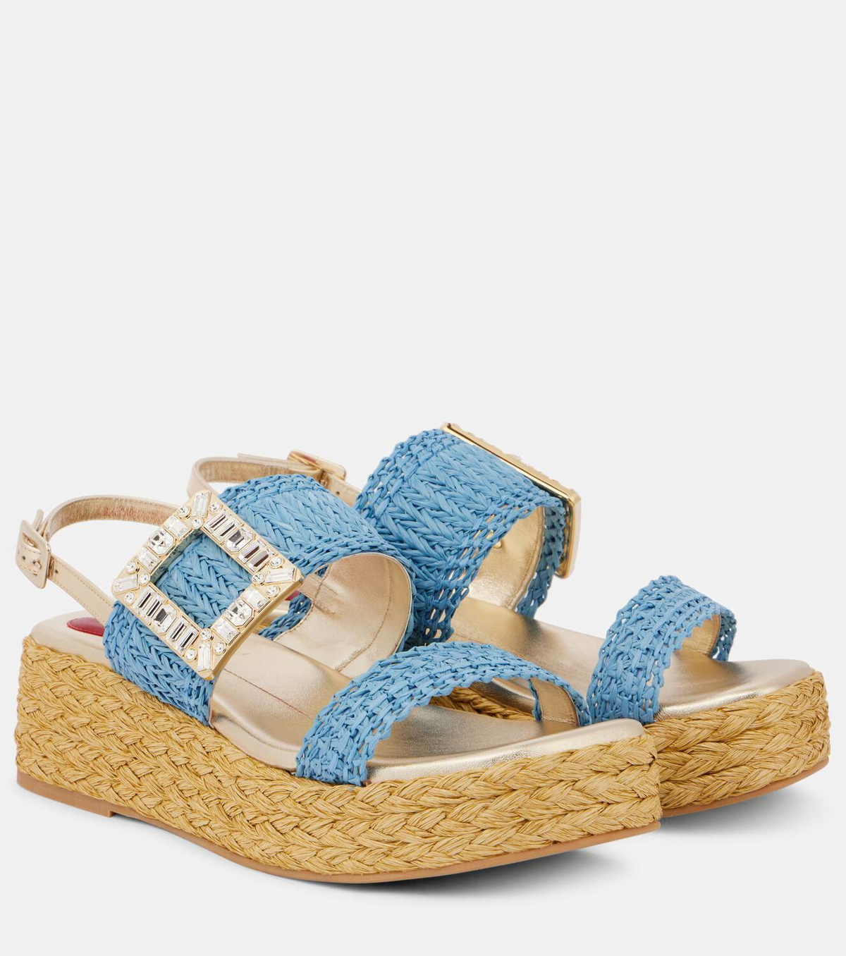 Roger Vivier Espa 60 raffia platform slingback sandals