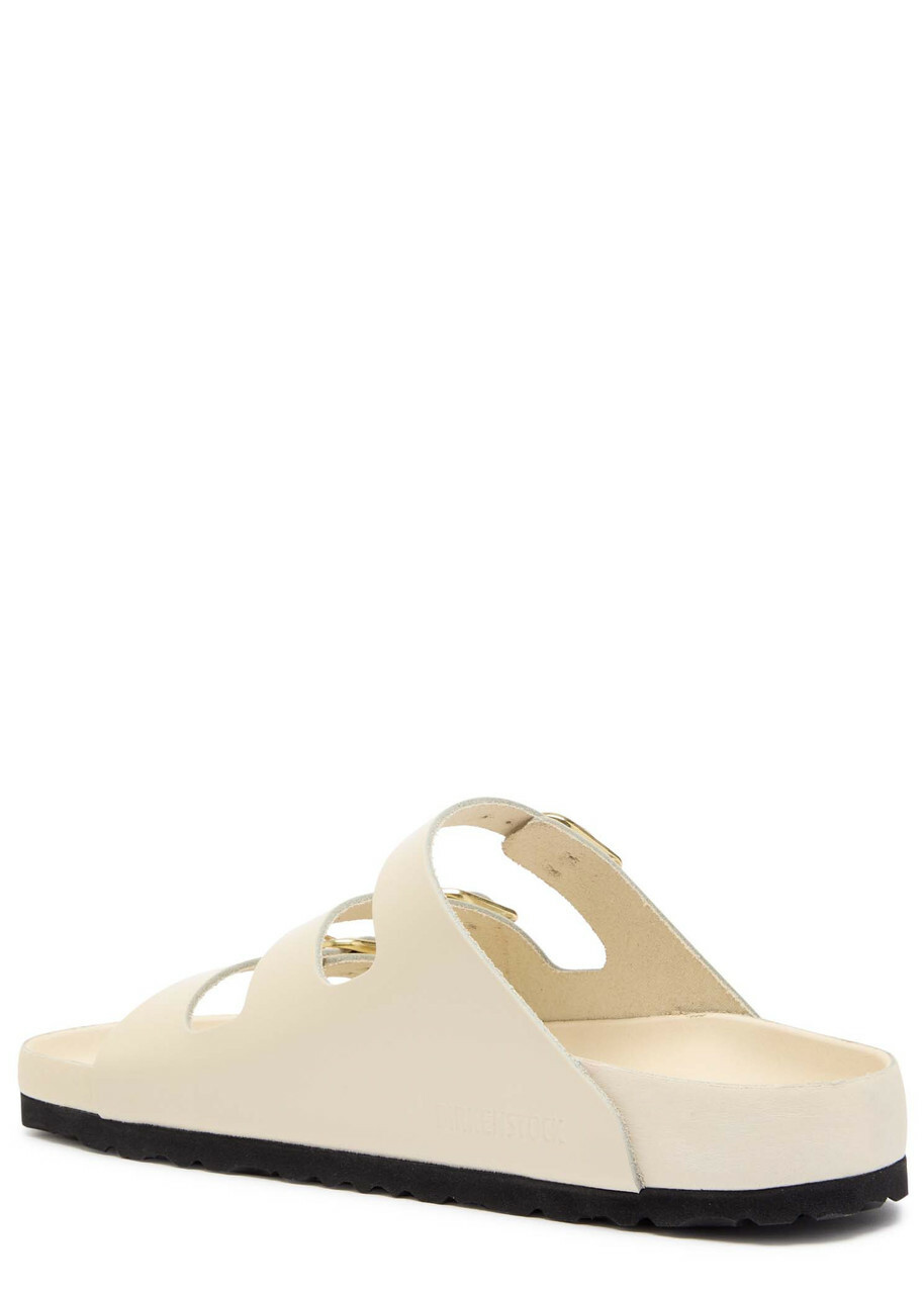Birkenstock Florida Patent Leather Sliders Ecru