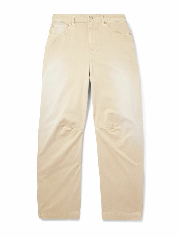Photo: LOEWE - Paula's Ibiza Barrel-Leg Cotton-Twill Trousers - Neutrals