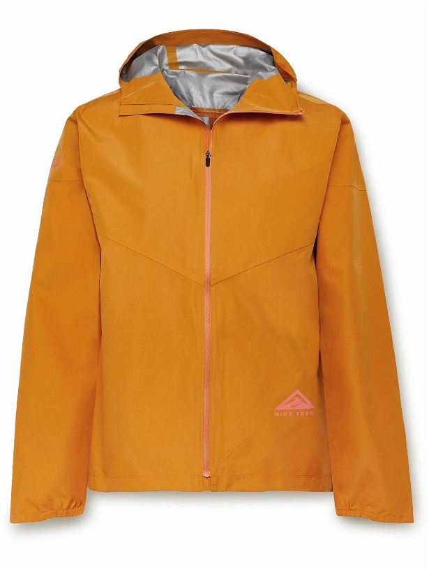 Photo: Nike Running - Trail Logo-Print GORE-TEX INFINIUM™ Hooded Jacket - Yellow