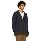 Marni Brown and Navy Mohair Cardigan