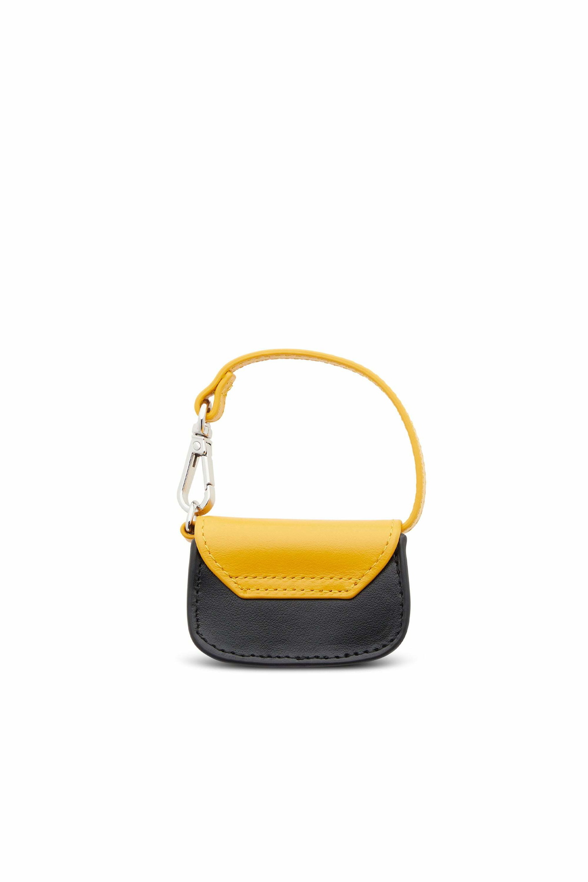 Diesel Bag charm in leather with Oval D logo - Charms and Keyrings Womens in Yellow