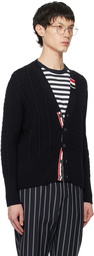 Thom Browne Navy Cable Cardigan