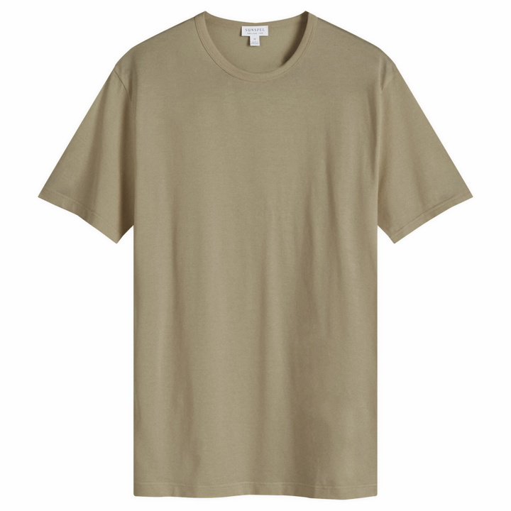 Photo: Sunspel Men's Classic Crew Neck T-Shirt in Khaki