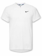 Nike Tennis - NikeCourt Slam Slim-Fit Dri-FIT Mesh Half-Zip Tennis Shirt - White