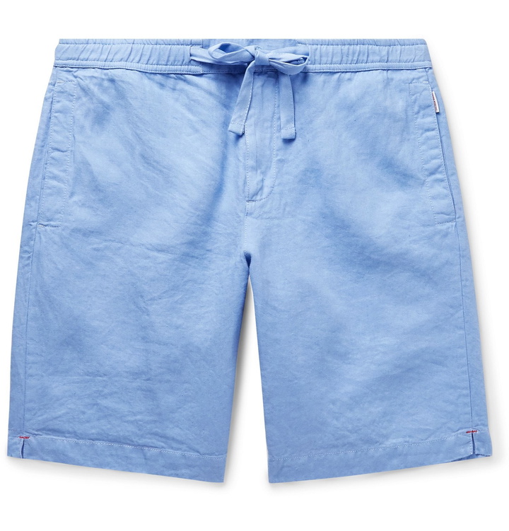 Photo: Orlebar Brown - Harton Linen Drawstring Shorts - Blue