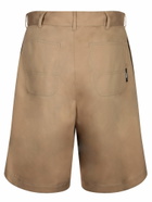 MSGM Loose Zip Beige Bermuda Shorts