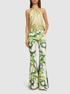 ROBERTO CAVALLI Printed Mid Rise Flared Pants