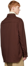 Jil Sander Burgundy Spread Collar Jacket