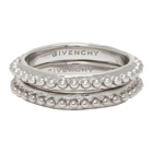 Givenchy Silver Small Beaded Ring Set