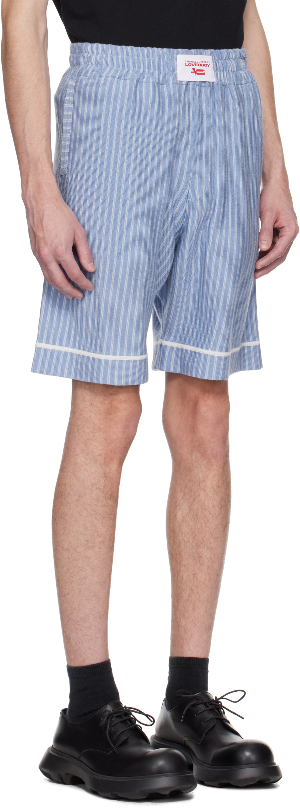 Charles Jeffrey LOVERBOY Blue Knitted Pyjama Shorts