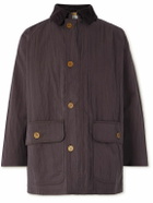 Small Talk - Corduroy-Trimmed Crinkled-Gabardine Jacket - Brown