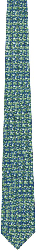 Photo: Ferragamo Green & Blue Silk Tie