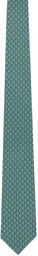 Ferragamo Green & Blue Silk Tie