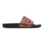 McQ Alexander McQueen Orange Camo Infinity Slides