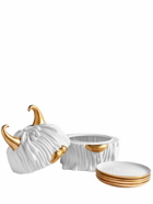 L'OBJET Lynda Set Of 4 Porcelain Plates & Box