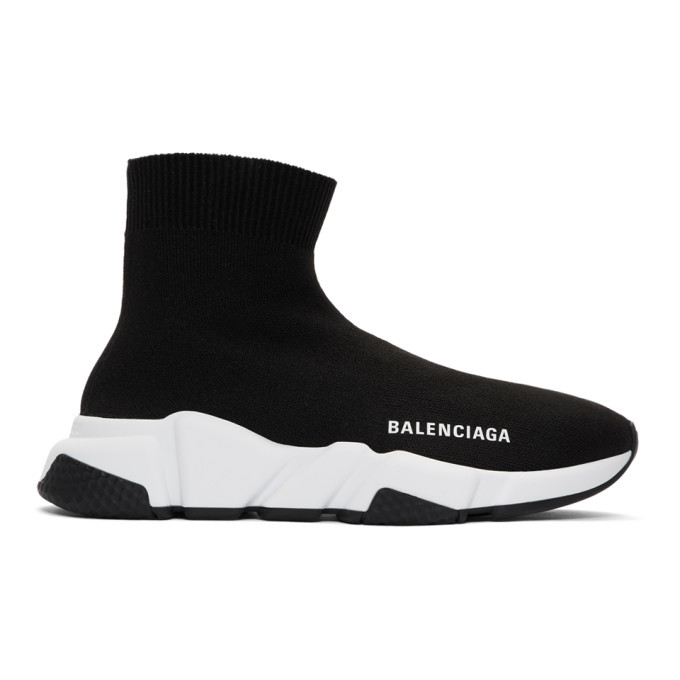 Balenciaga Black and White Speed Sneakers Balenciaga