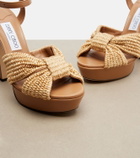Jimmy Choo Heloise raffia and leather sandals