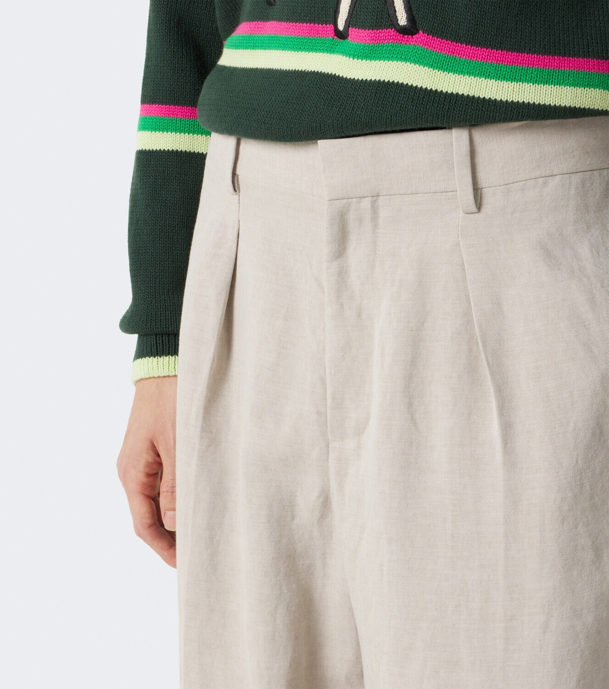 JW Anderson Linen-blend wide-leg pants