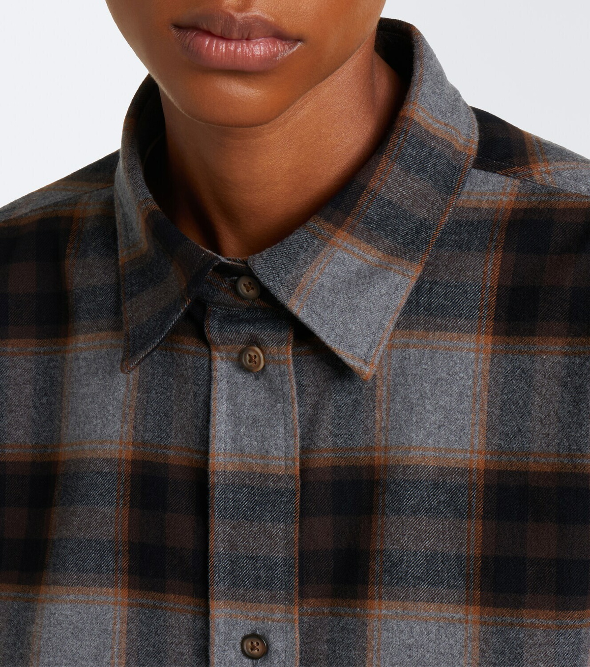 Róhe Checked cotton flannel shirt