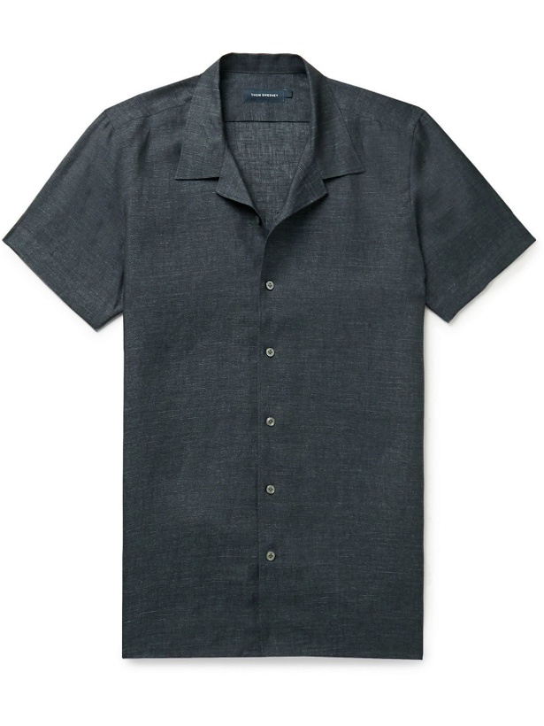 Photo: THOM SWEENEY - Camp-Collar Linen Shirt - Gray