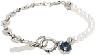 Justine Clenquet SSENSE Exclusive Silver & White Maddy Bracelet