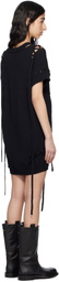 YOHJI YAMAMOTO Black Lace-Up Detail Minidress