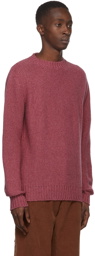 The Elder Statesman Pink Cashmere Grain Stitch Sweater
