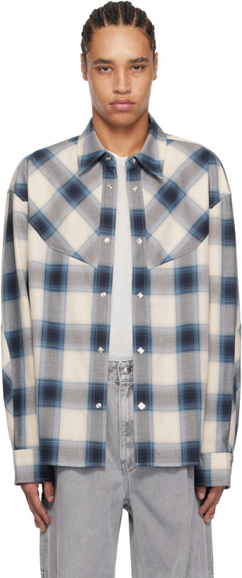 Photo: WOOYOUNGMI Blue Western Check Shirt