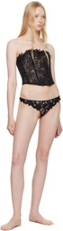 Fleur du Mal Black Whitney Embroidery Corset