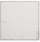 TOM FORD - Contrast-Tipped Silk-Twill Pocket Square - White