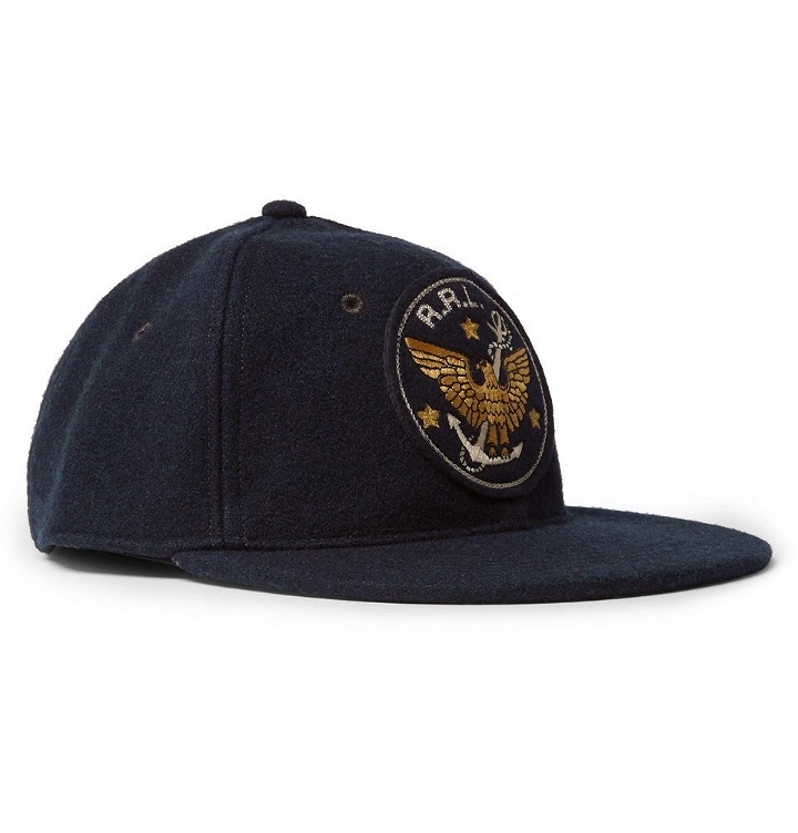 Photo: RRL - Logo-Embroidered Wool-Blend Baseball Cap - Men - Navy