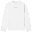 VETEMENTS Men's Long Sleeve Logo Label T-Shirt in White/Hot Pink