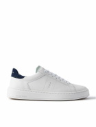 J.M. Weston - On Time Suede-Trimmed Leather Sneakers - White