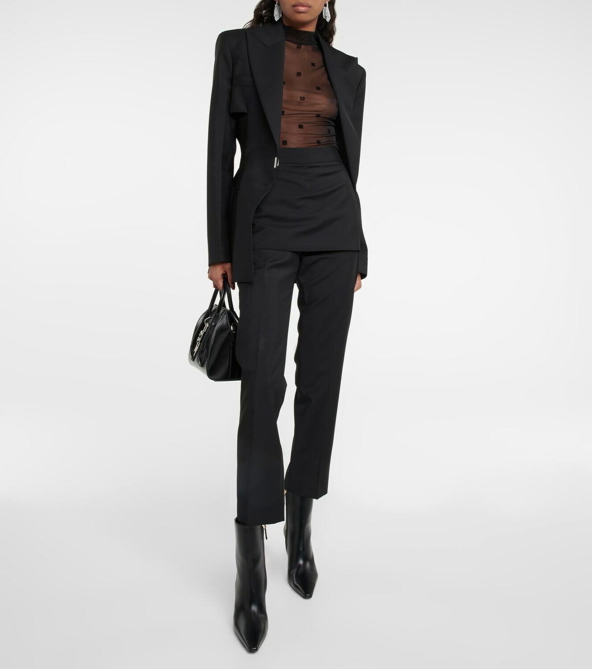 Givenchy - 4G jacquard-knit tulle bodysuit