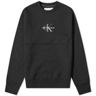 Calvin Klein Men's Monogram Logo Crew Sweat in Black