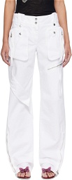 Blumarine SSENSE Exclusive White Denim Cargo Pants