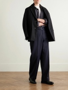 Officine Générale - Nash Wide-Leg Belted Pinstriped Virgin Wool-Twill Suit Trousers - Blue