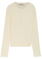 Our Legacy Rib-knit Cotton Henley top Ivory