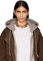 Acne Studios Gold Brass Croco Scale Necklace