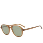 Garrett Leight Men's Doc Sunglasses in Matte Caramel/Green