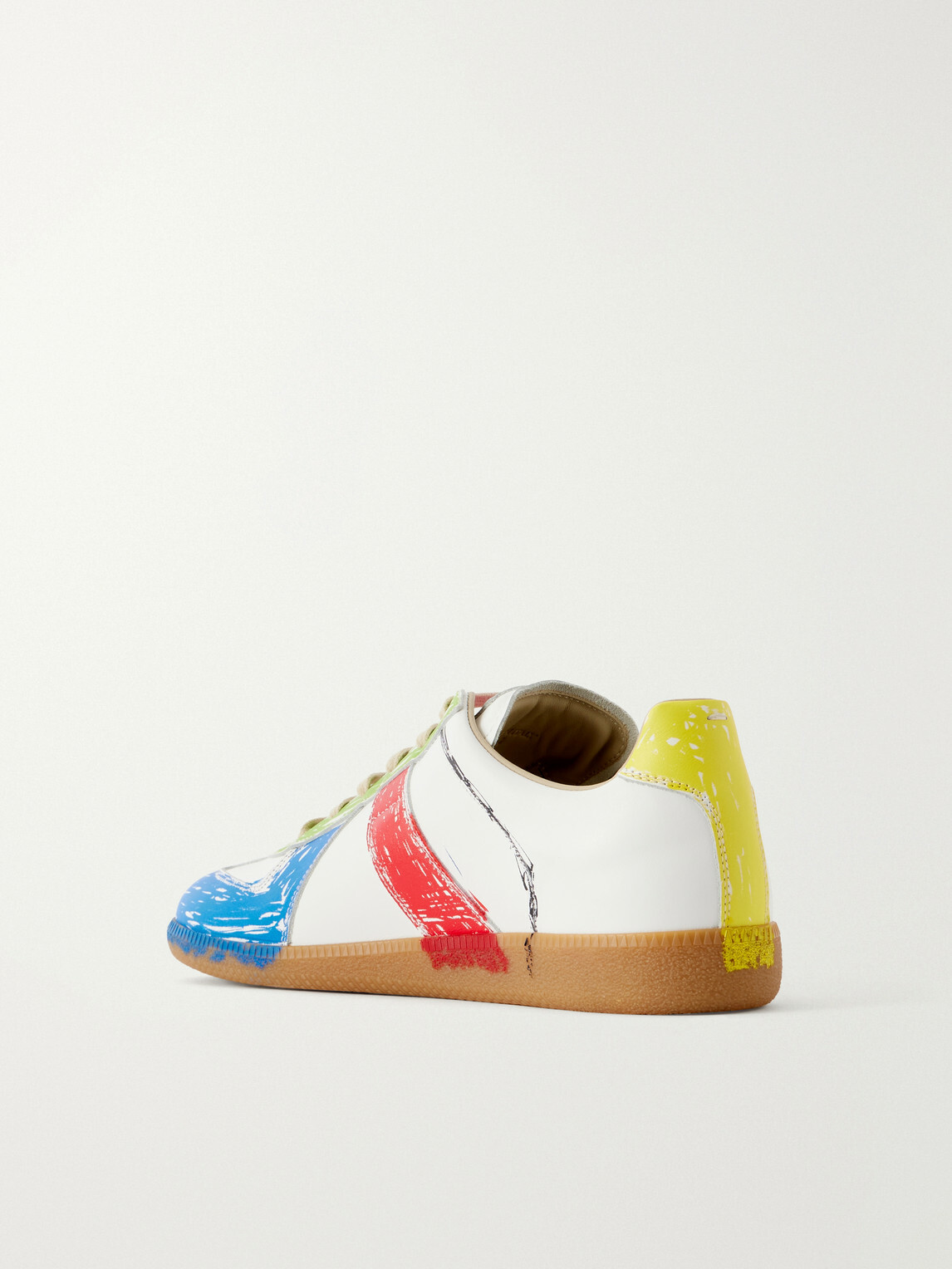 Maison Margiela - Replica Painted-Effect Leather Sneakers - Multi